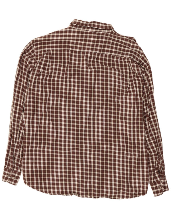 Cămașă de flanel pentru bărbați Wrangler XL, bumbac cu carouri maro