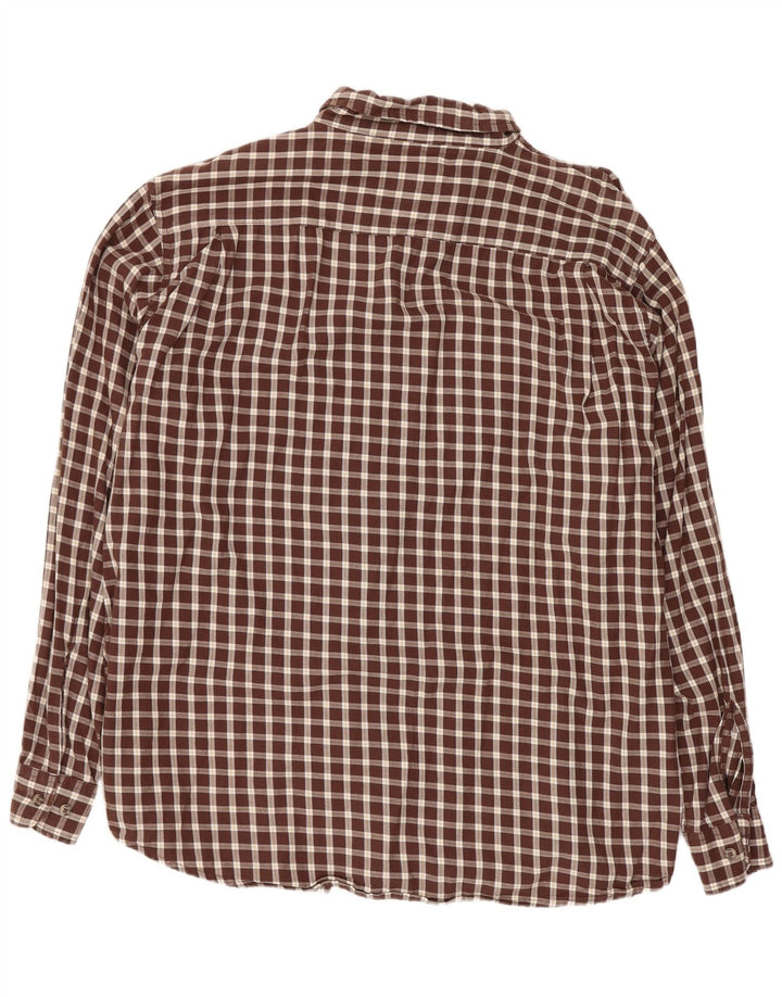 Cămașă de flanel pentru bărbați Wrangler XL, bumbac cu carouri maro