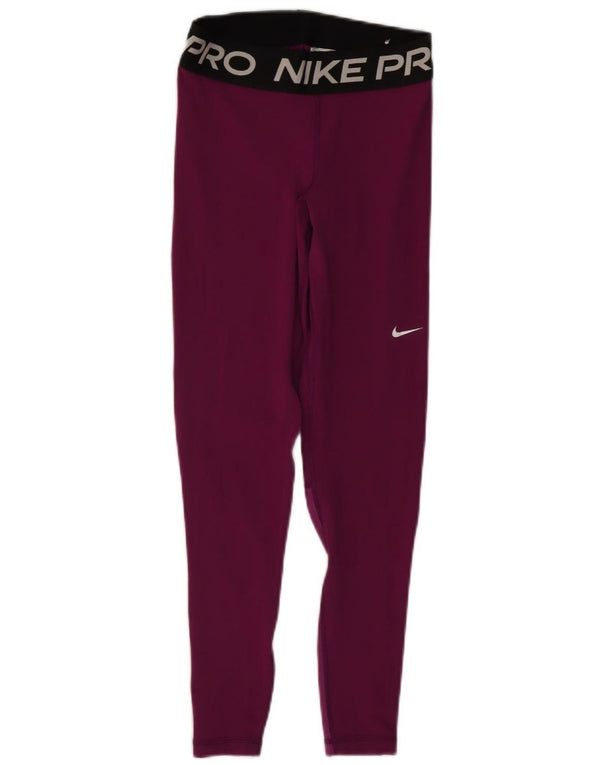 Leggings cu grafice Nike Dri Fit pentru femei UK 8 Mic violet colorblock