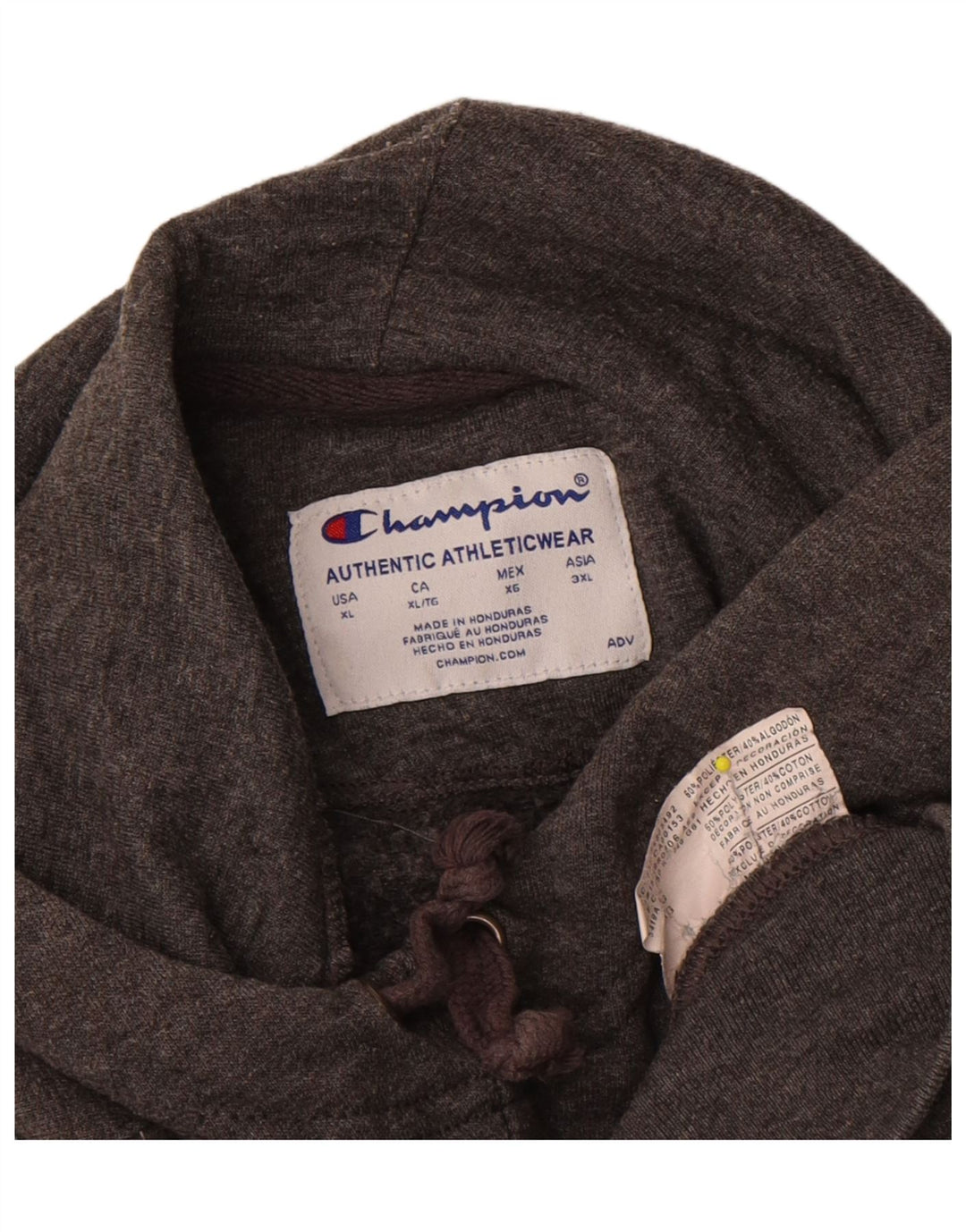 CHAMPION Mens Graphic Hoodie Jumper XL Grey Polyester Vintage Champion and Second-Hand Champion from Messina Hembry 