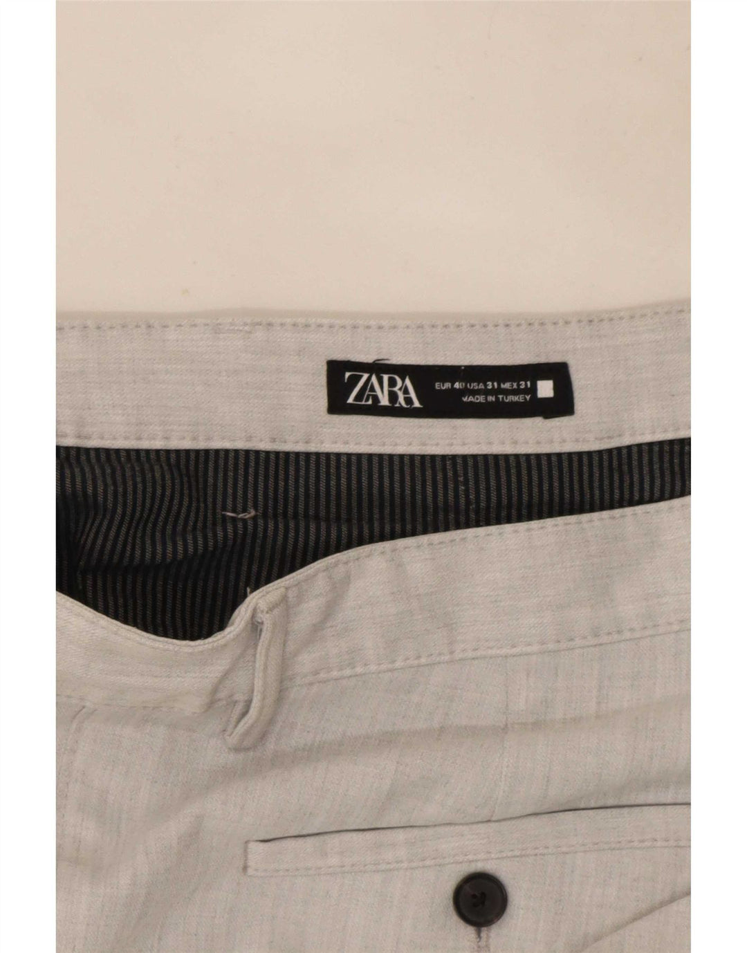 Pantaloni chino slim pentru bărbați Zara EU 40 Mediu L31 L28 Gri