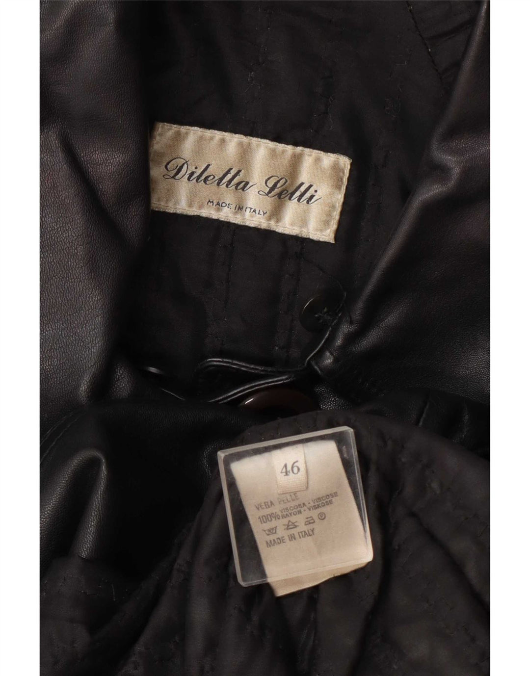 Palton din piele pentru femei Diletta Lelli IT 46 Large Black
