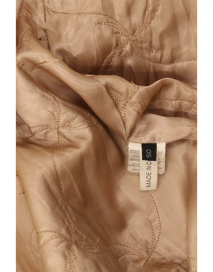 Palton din piele vintage pentru femei EU 50 3XL Bej Clasic