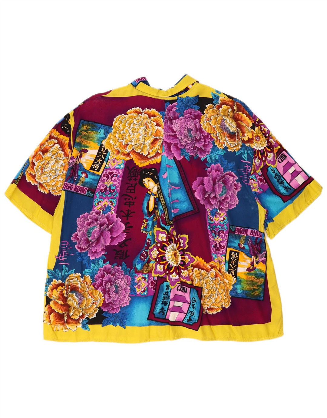 WITTY GIRL Bluză cămașă supradimensionată pentru femei UK 14 Medium Multicolor Floral