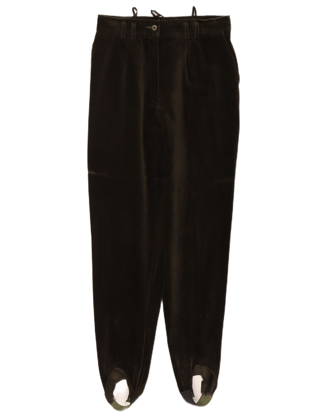 VINTAGE Pantaloni de damă din catifea cu etrier EU 40 Mediu L27 L29 Bumbac verde