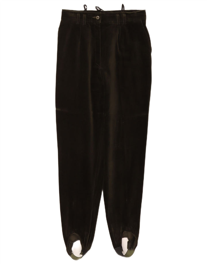 VINTAGE Pantaloni de damă din catifea cu etrier EU 40 Mediu L27 L29 Bumbac verde