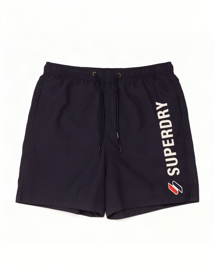 Pantaloni scurți de înot grafic Superdry pentru bărbați, poliester mici, albastru
