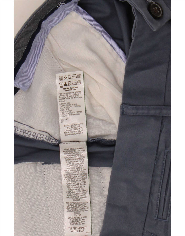 Pantaloni scurți chino pentru bărbați Marks & Spencer W38 XL, bumbac albastru