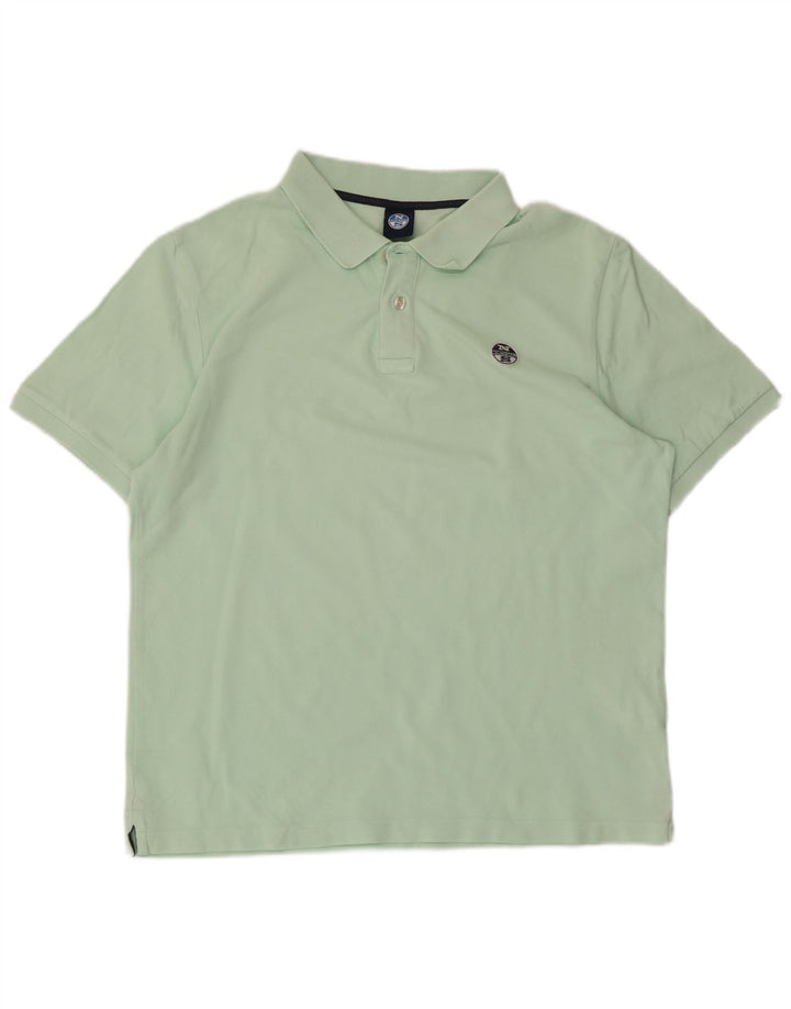 Tricou polo North Sails pentru bărbați, bumbac verde mediu