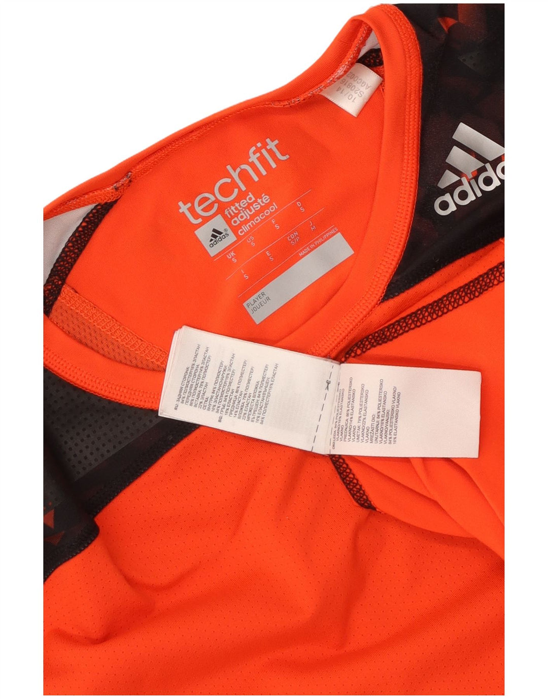 Tricou pentru bărbați Adidas Tech Fit Top mic portocaliu din poliester color bloc