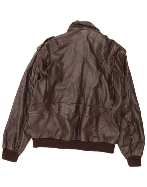 Bomb Boogie Jachetă de aviator din piele pentru bărbați UK 42 XL maro