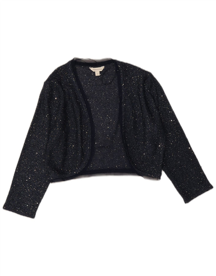 Pulover Bolero pentru femei Monsoon, cu mâneci 3/4, UK 12, mediu, bleumarin, poliester