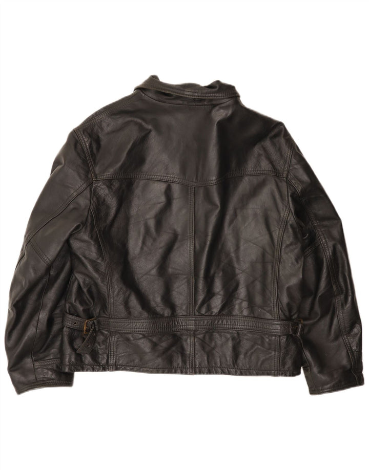 Jachetă de piele vintage pentru bărbați UK 42 XL din piele neagră
