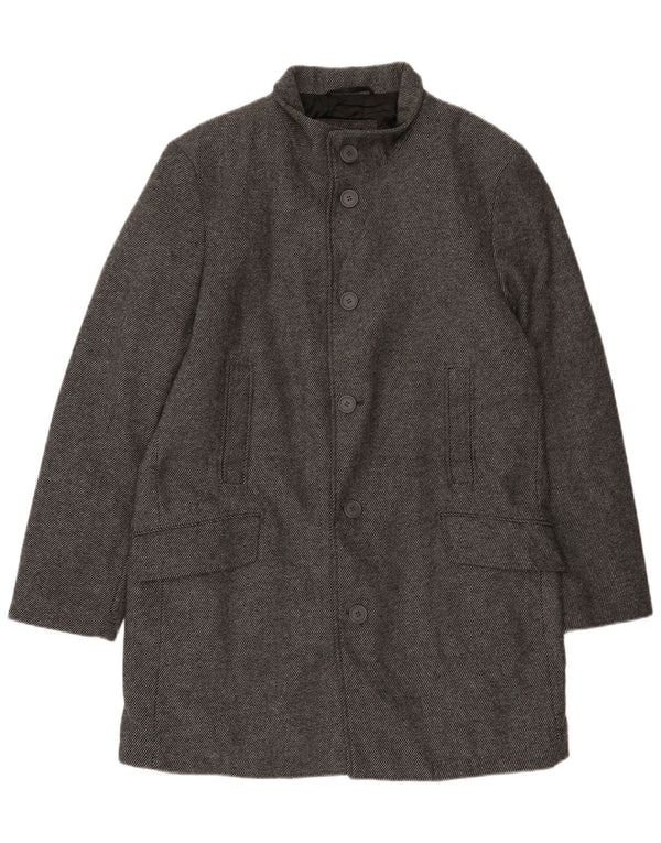 Pardesiu pentru bărbați Bruno Banani UK 44 2XL Lână cu dungi gri