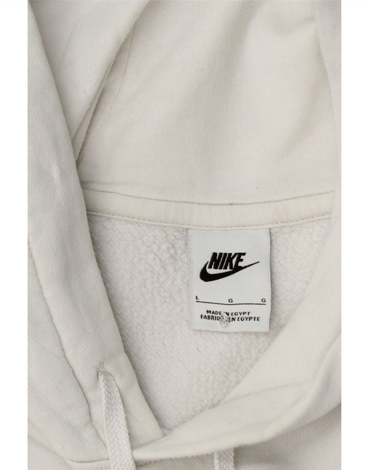 Pulover NIKE pentru bărbați cu glugă grafică, mare, alb, din bumbac
