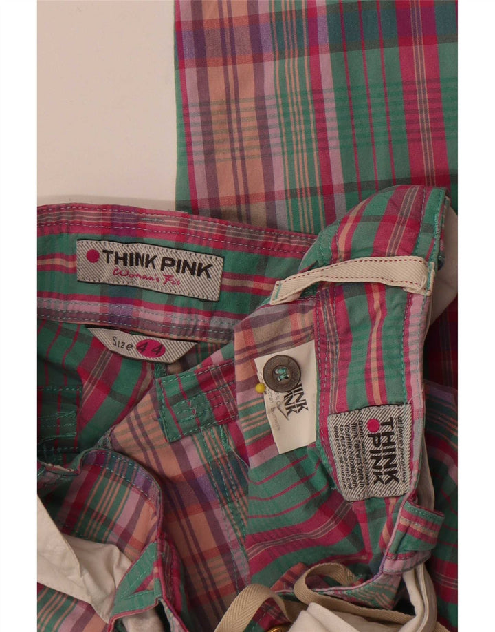 Pantaloni Capri pentru femei Think Pink IT 44 Medium W28 L21 Multicolor Check