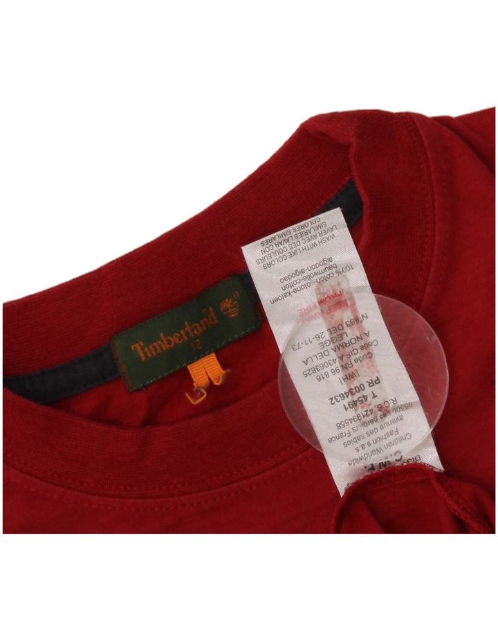 Timberland Boys Graphic Top mânecă lungă 11-12 ani bumbac roșu