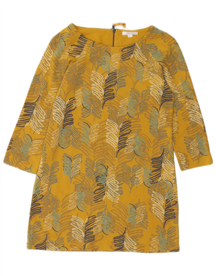 WHITE STUFF Rochie schimbătoare pentru femei cu mâneci 3/4 UK 10 Bumbac cu flori galbene mici