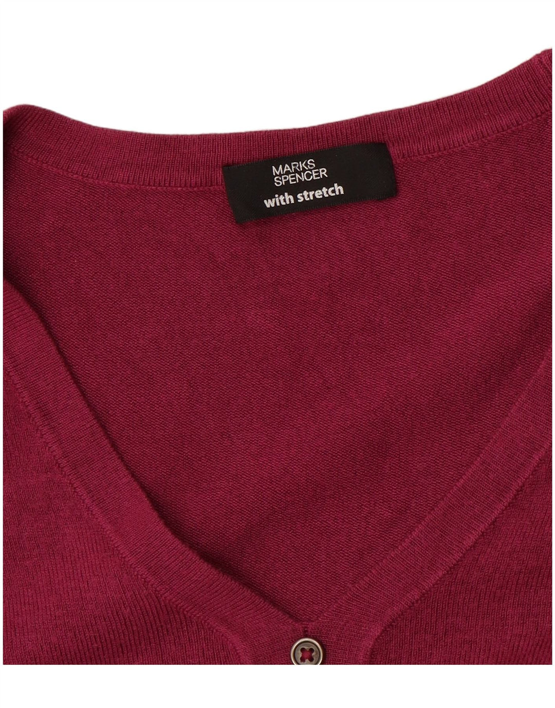 Pulover cu decolteu în V pentru femei Marks & Spencer UK 14 Roz mediu