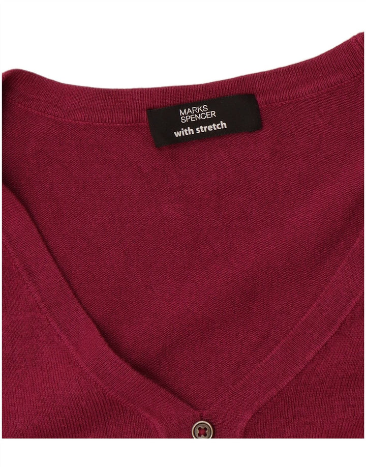 Pulover cu decolteu în V pentru femei Marks & Spencer UK 14 Roz mediu
