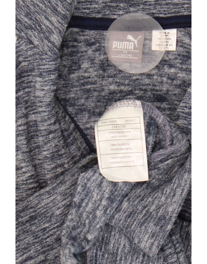 Jachetă fleece Puma pentru băieți 12-13 ani, mare, albastru bleumarin, poliester pătat