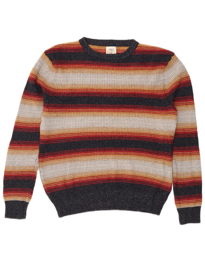 Pulover Marks & Spencer pentru bărbați, cu gât crew, cu dungi medii, multicolore