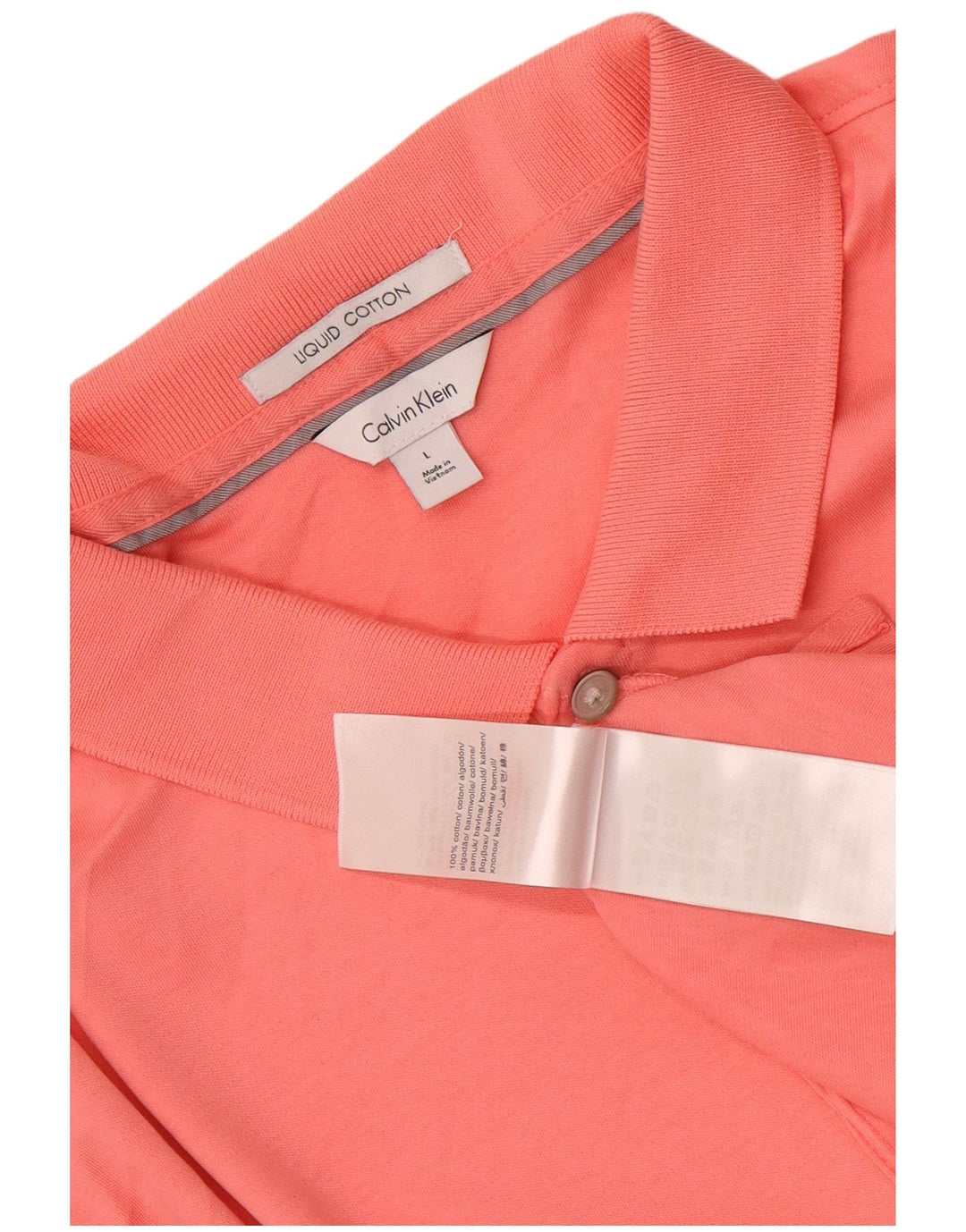 Cămașă polo Calvin Klein pentru bărbați, bumbac, roz mare