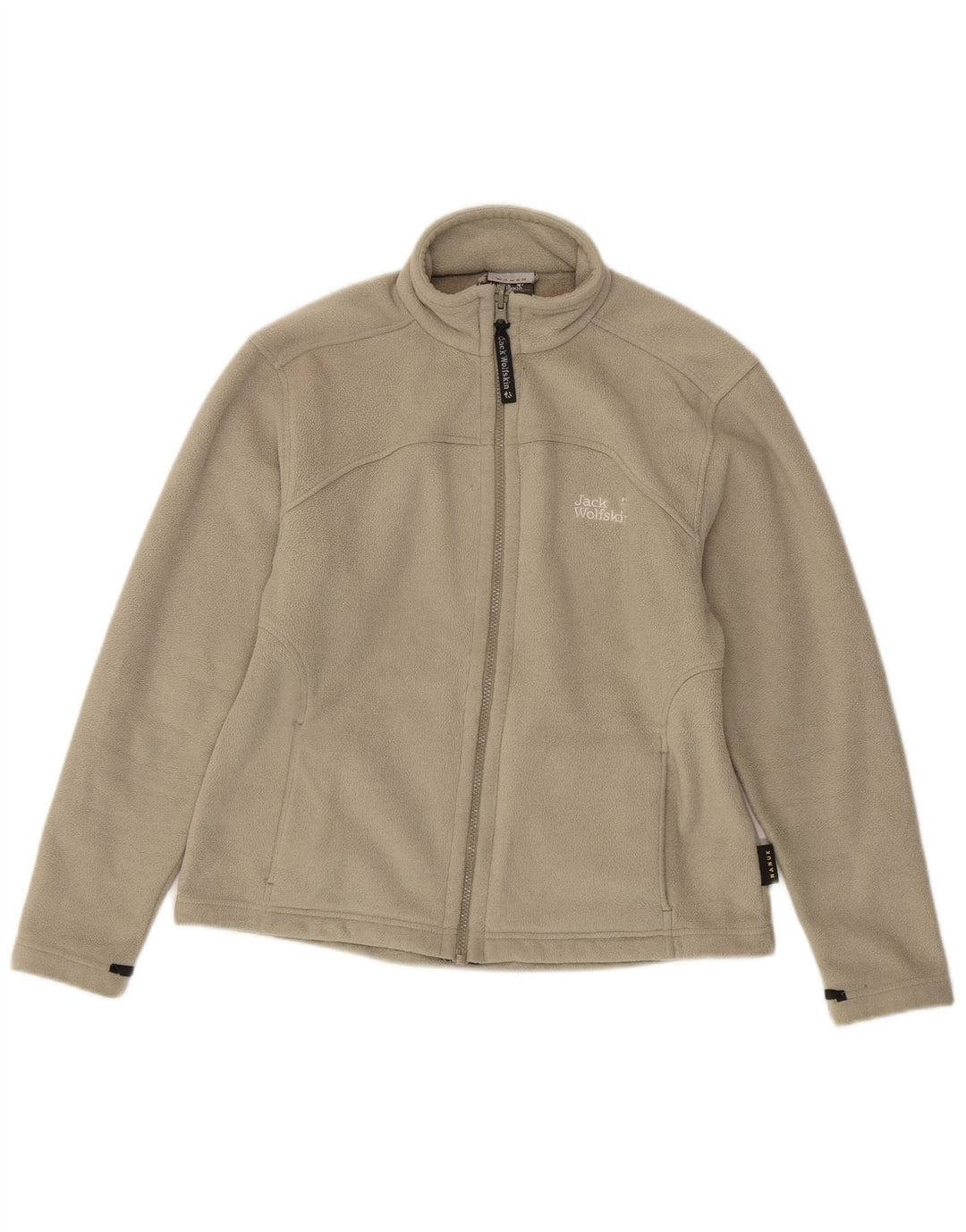 Jack Wolfskin Jachetă din lână cu grafică pentru femei UK 12 Poliester gri mediu