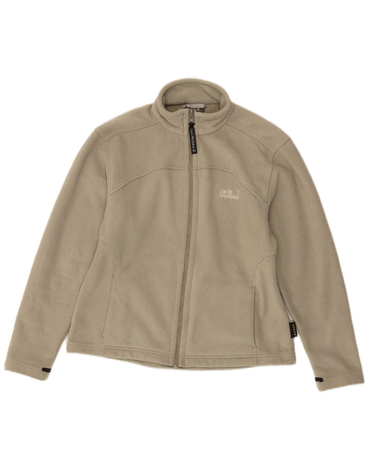 Jack Wolfskin Jachetă din lână cu grafică pentru femei UK 12 Poliester gri mediu