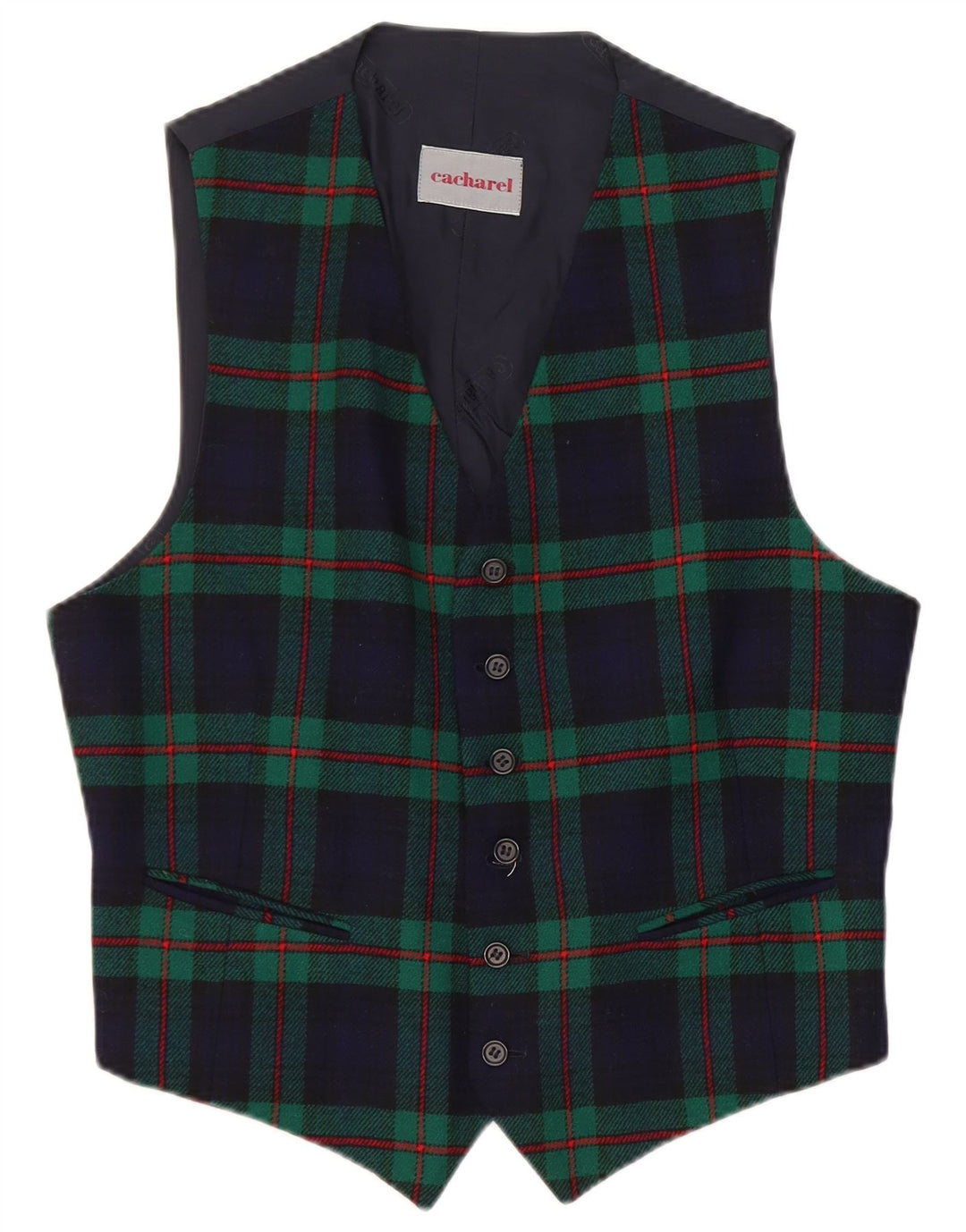 Gilet Bărbați Cacharel IT 50 Medium Bleumarin Lână Check