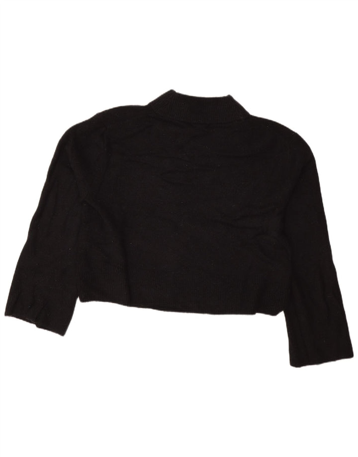 J. CREW Pulover oversize crop cu gât țestoasă pentru femei UK 10 Small Black