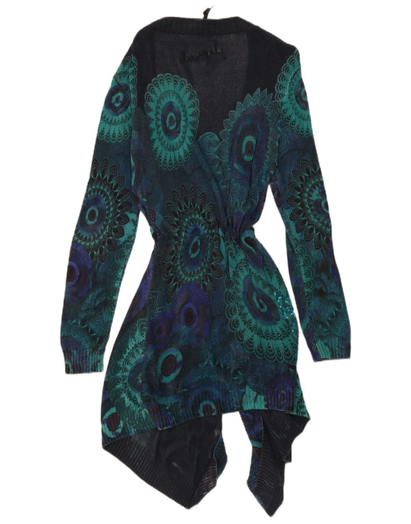 Pulover cardigan cu paragate Desigual pentru femei, mare, bleumarin, cachetele