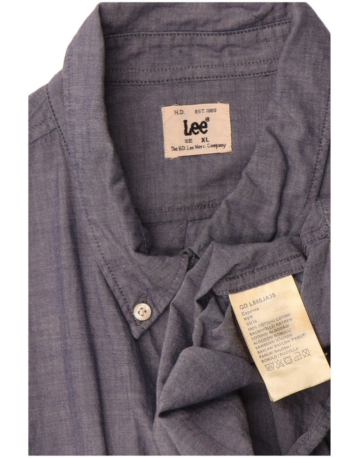 Cămașă pentru bărbați Lee XL Bumbac bleumarin