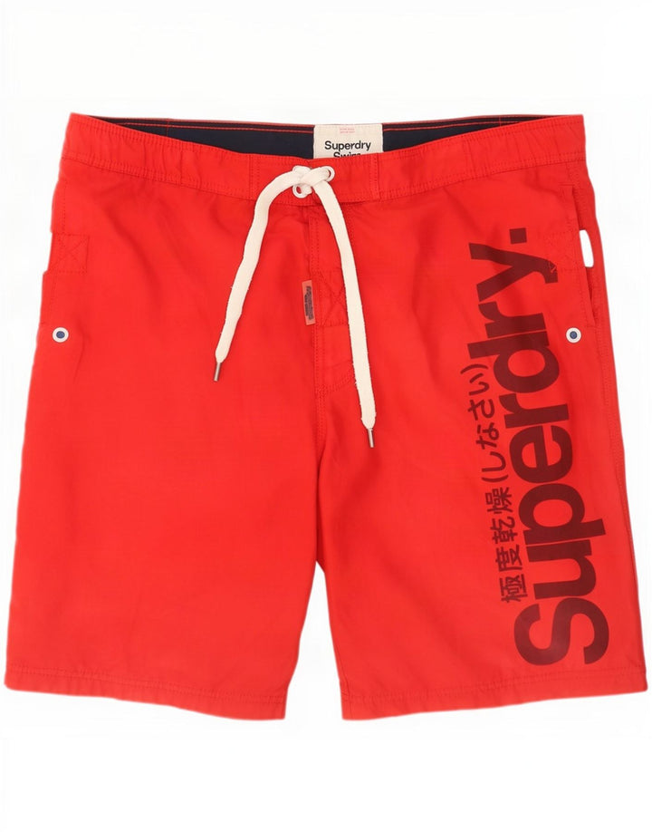 Pantaloni scurți de înot grafic pentru bărbați Superdry XL poliester roșu