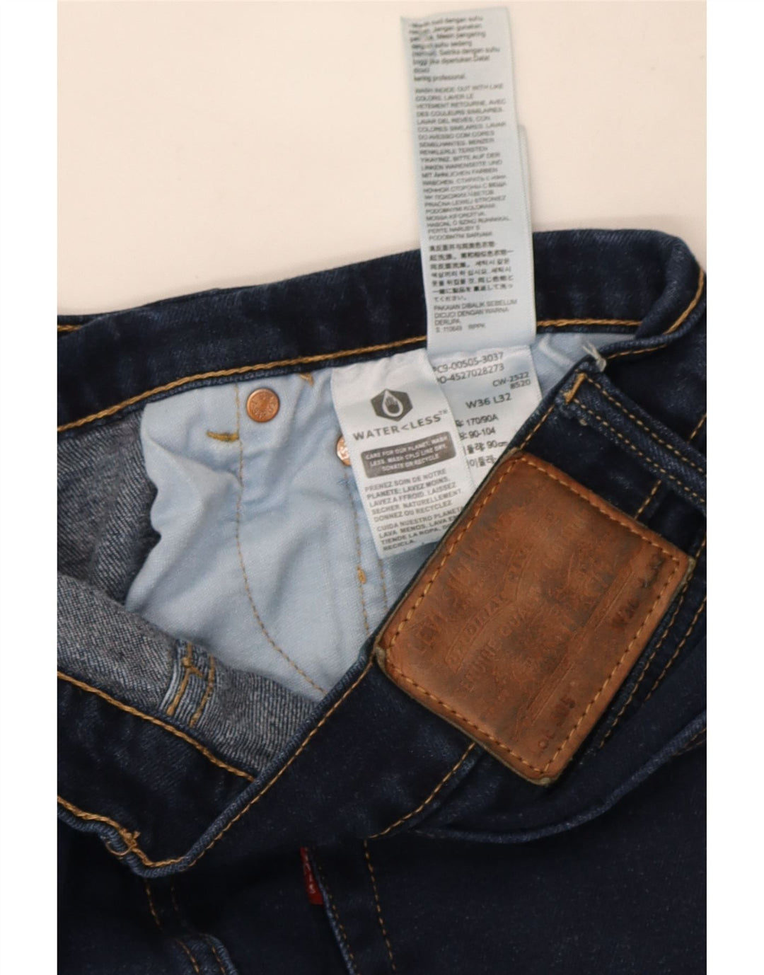 Blugi 505 drepti pentru bărbați Levi's W36 L32 bumbac bleumarin