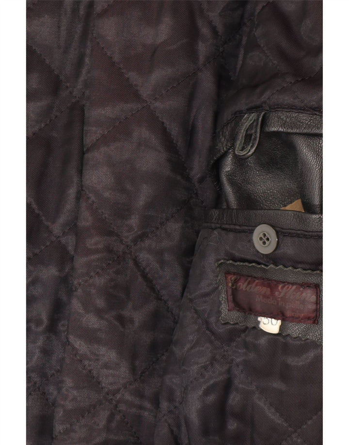 Jachetă de piele vintage pentru bărbați IT 50 Large Black