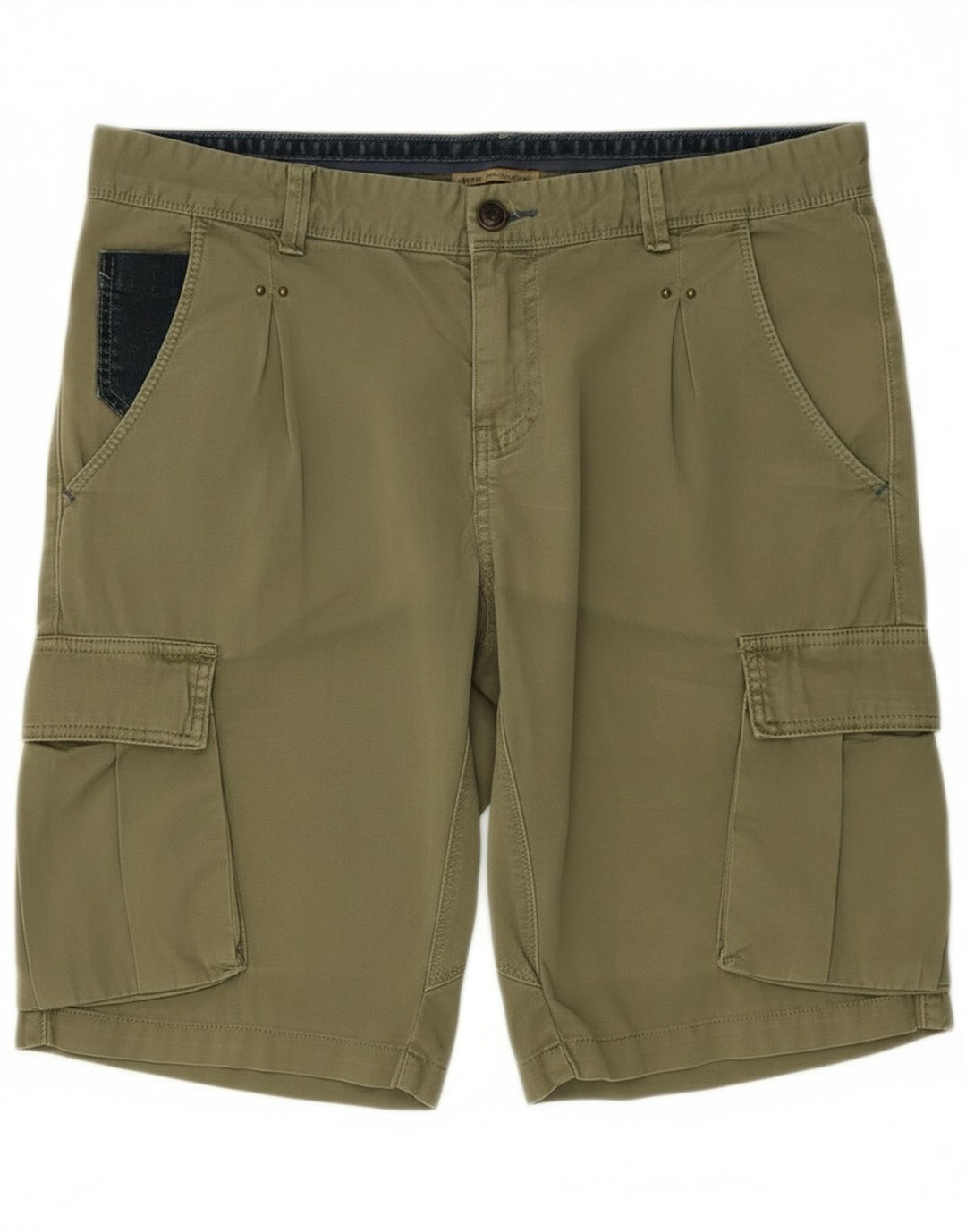 Pantaloni scurți cargo Yes Zee pentru bărbați W33, bumbac mediu kaki