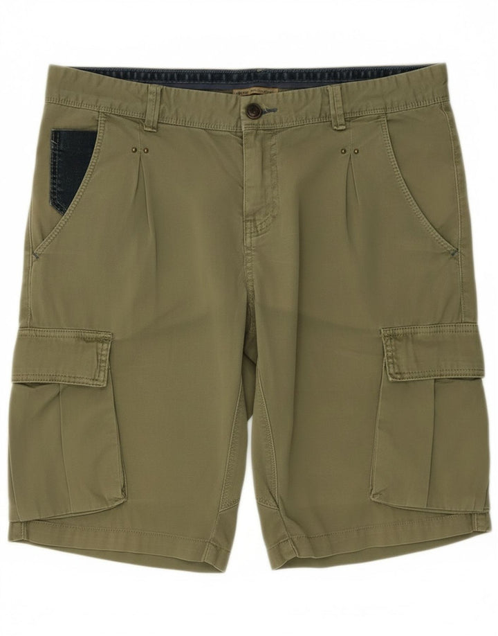 Pantaloni scurți cargo Yes Zee pentru bărbați W33, bumbac mediu kaki