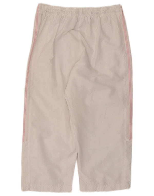 Adidas Womens Capri Tracksuit Trousers UK 12 Medium White Polyester