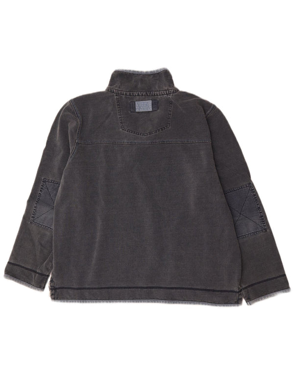 Fat Face Mens Zip Neck Sweatshirt Jumper Large Grey Cotton