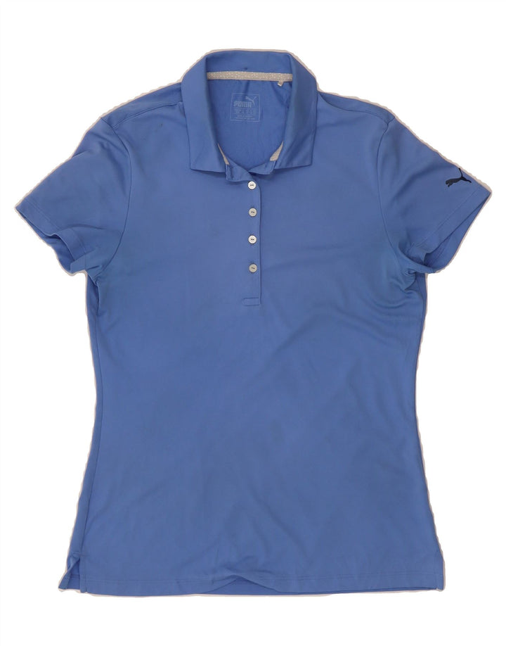 PUMA Womens Polo Shirt UK 12 Medium Blue Polyester Vintage Puma and Second-Hand Puma from Messina Hembry 