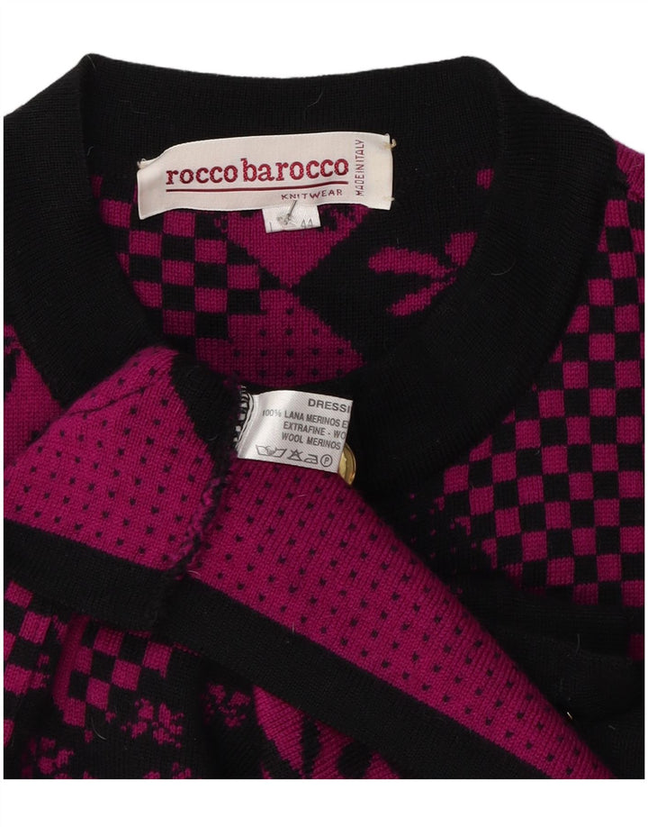 Pulover cardigan cu paragate Roccobarocco IT 44 Medium Negru Floral