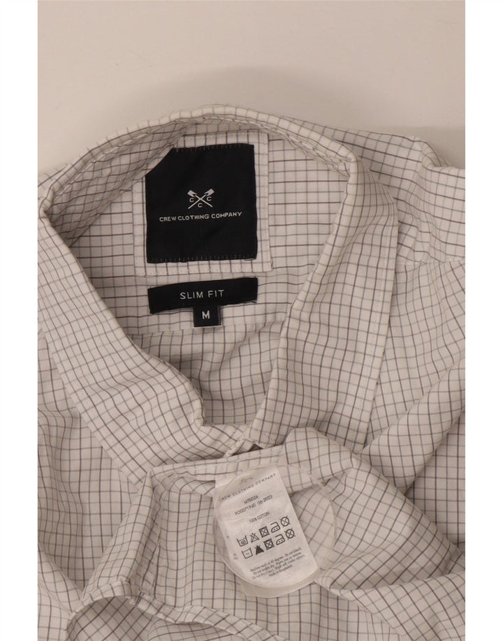 CREW CLOTHING Cămașă Slim Fit pentru bărbați, bumbac vichy alb mediu