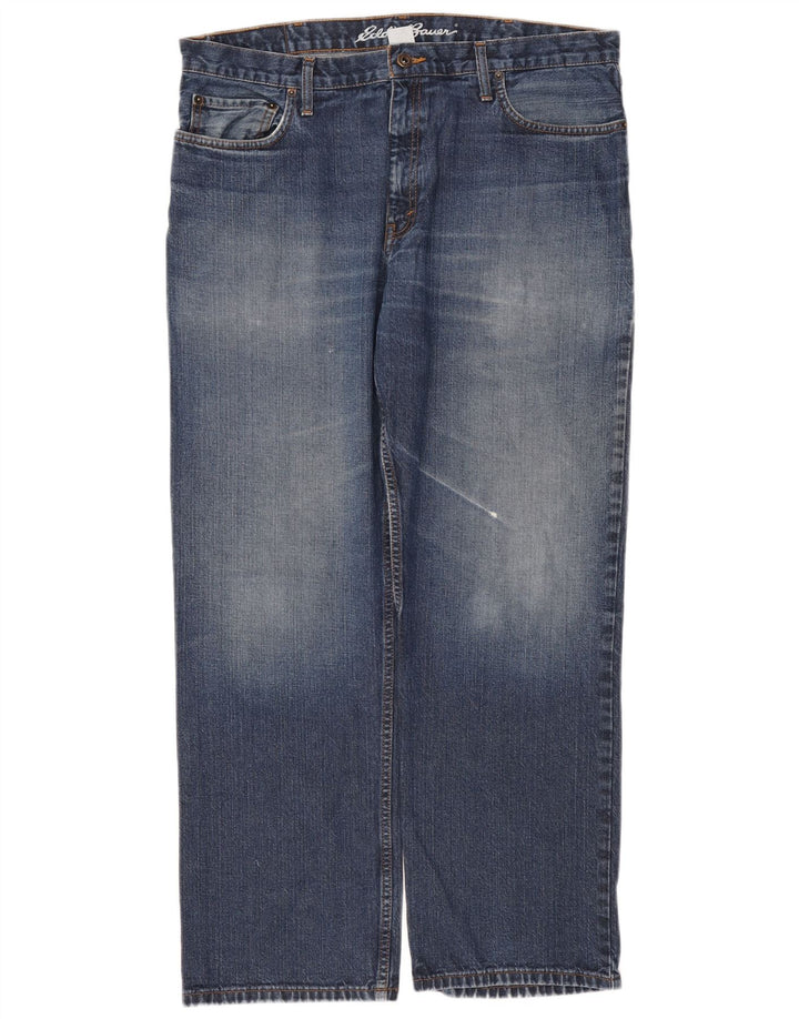 Blugi drepți pentru bărbați Eddie Bauer W36 L30 Bumbac albastru