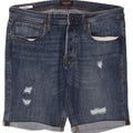 Pantaloni scurți Jack & Jones pentru bărbați, obișnuiți, din denim învechit, mari W36, bumbac albastru