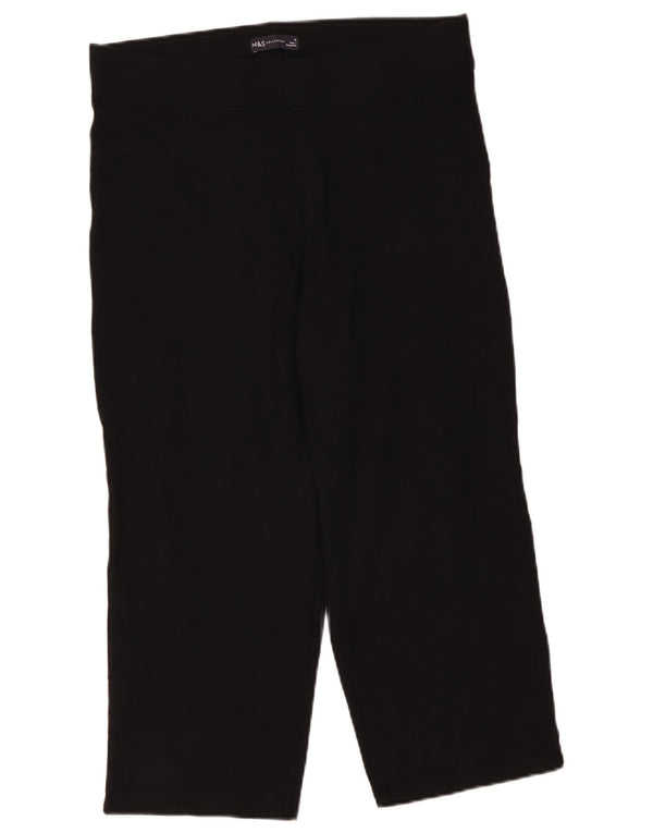 Pantaloni drepti Capri pentru femei Marks & Spencer UK 16 Large W34 L22 Black