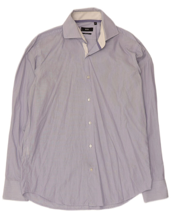 Cămașă pentru bărbați Hugo Boss Regular Fit Mărimea 39 15 1/2 Medium Blue Pinstripe