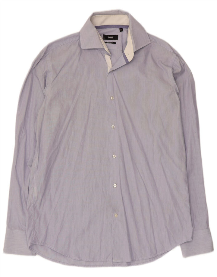 Cămașă pentru bărbați Hugo Boss Regular Fit Mărimea 39 15 1/2 Medium Blue Pinstripe