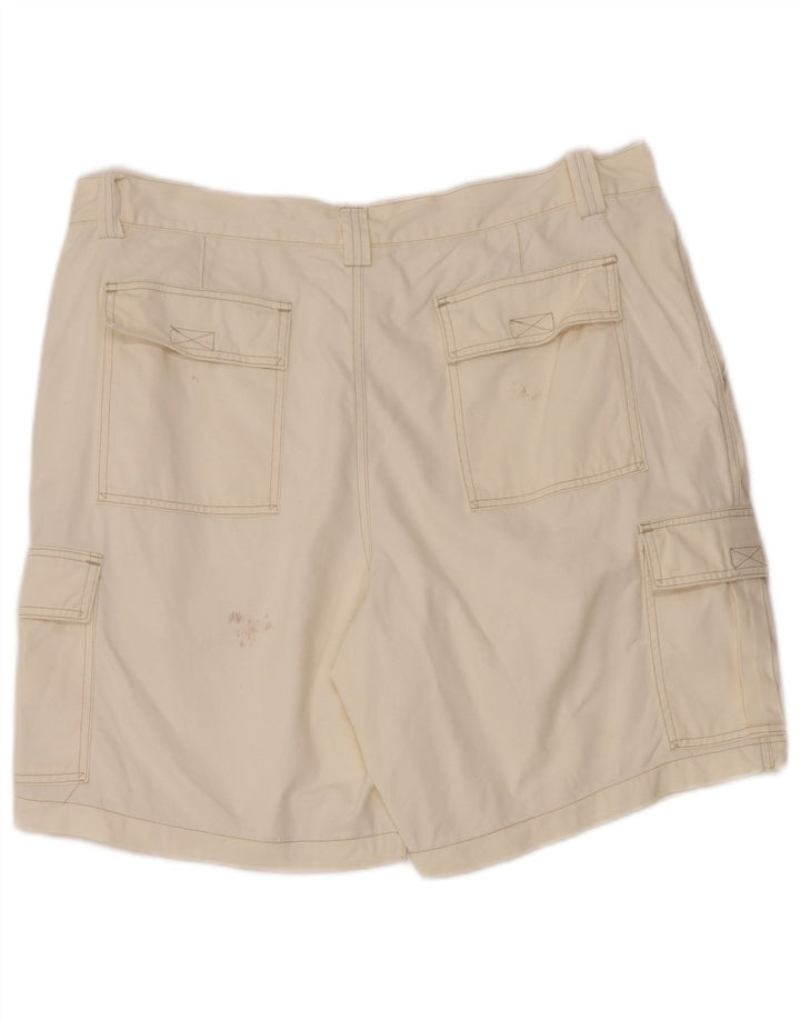 Pantaloni scurti cargo vintage pentru bărbați W38 XL, bumbac alb