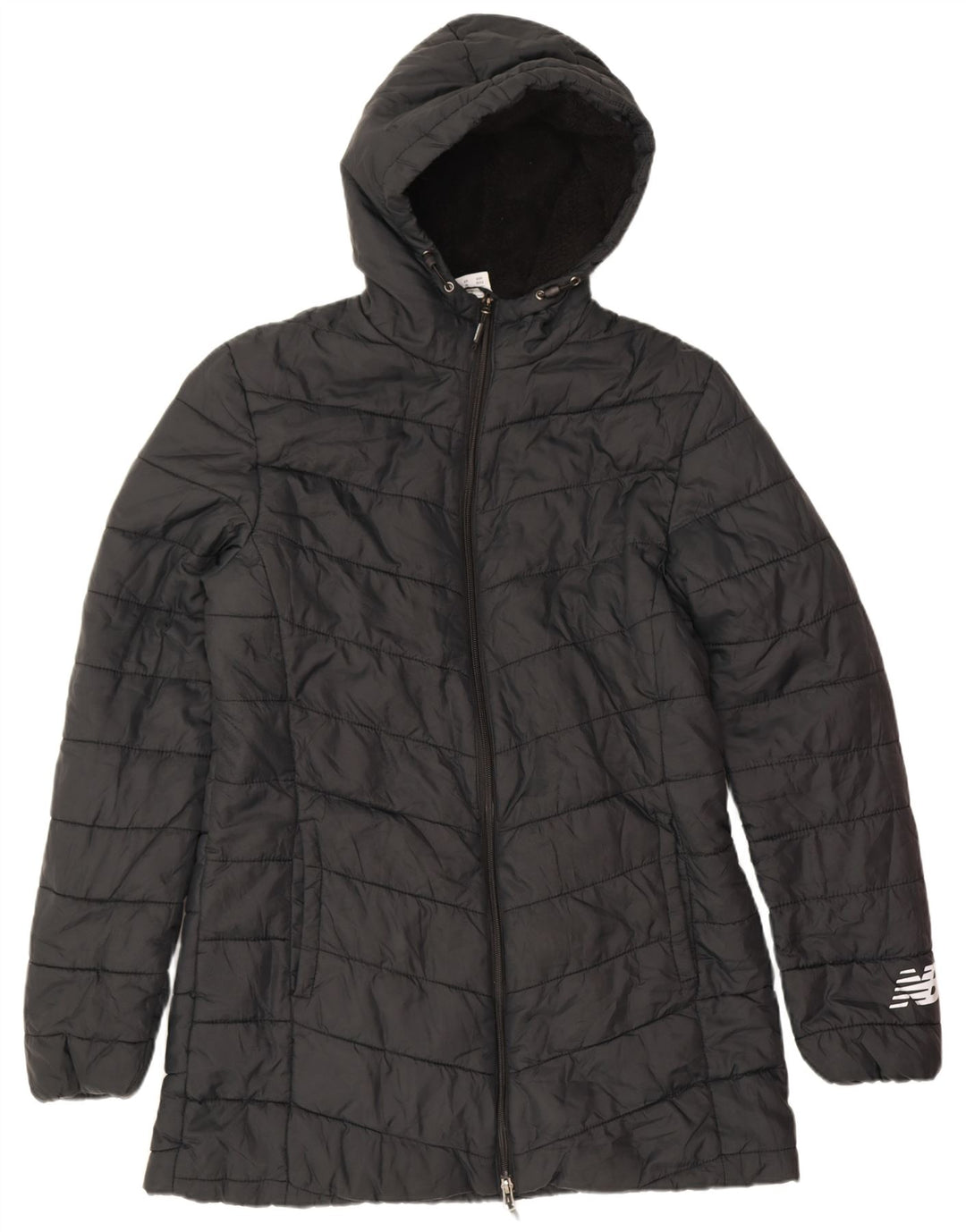 Palton căptușit cu glugă pentru bărbați New Balance UK 12 Poliester mediu negru